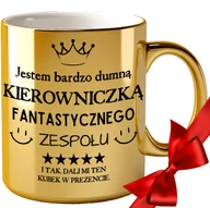Kubki - KUBEK DLA KIEROWNICZKI ZŁOTY DO KAWY BIURA URODZINY IMIENINY ŚMIESZNY 30 40 - miniaturka - grafika 1