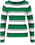 Swetry damskie - GERRY WEBER Edition Sweter damski 870532-44727, zielony/czarny w paski, 36, Zielony/czarny pierścień, 36 - miniaturka - grafika 1