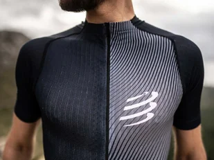 COMPRESSPORT Koszulka kompresyjna do biegania TRAIL POSTURAL SS TOP 2020 niebieska - Koszulki sportowe męskie - miniaturka - grafika 1