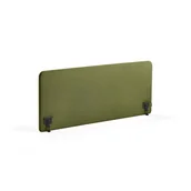 Artykuły do ekspozycji w sklepie - Ścianka biurkowa ZONE, czarne uchwyty, 1600x650x36 mm, tkanina Hush, zielony - miniaturka - grafika 1