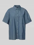 Bluzki damskie - Bluzka z krótkim rękawem o kroju relaxed fit z czystej bawełny model ‘MIA’ - miniaturka - grafika 1