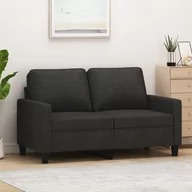 Sofy i kanapy - vidaXL Sofa 2-osobowa, czarna, 120 cm, tapicerowana tkaniną - miniaturka - grafika 1