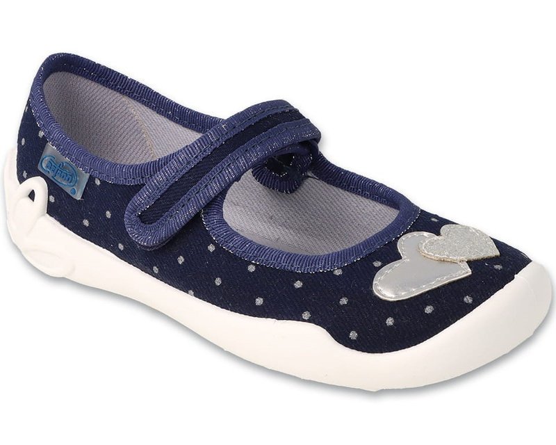 Kapcie dziecięce Befado 114Y545 baleriny dziewczęce granatowe do szkoły34-34