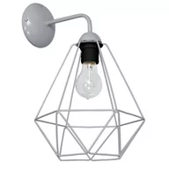 Lampy ścienne - Milagro Kinkiet BASKET 1xE27/60W/230V szary - miniaturka - grafika 1