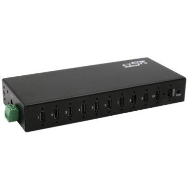 HUB USB Exsys EX-12270HMS – 10-portowy metalowy hub USB 3.2 Gen 2x1 z ochroną przed wyładowaniami elektrostatycznymi ESD 15 kV, do mon 15.06.3498