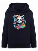 Bluzy dla chłopców - Chłopięca bluza z nadrukiem Panda granatowa Tup Tup r.122/128 - miniaturka - grafika 1