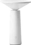 Oprawy, klosze i abażury - BELIANI Lampa stołowa biała metal klosz nowoczesna - miniaturka - grafika 1