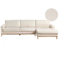 Narożniki - Narożnik dla 4 osób SIGGARD Boucle Biały Lewostronny B566085 - miniaturka - grafika 1