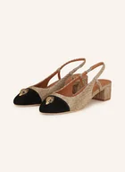 Czółenka - Kurt Geiger Czółenka Z Odkrytą Piętą Sloane Z Ozdobnymi Kamykami beige - miniaturka - grafika 1