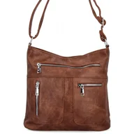 Torebki damskie - Uniwersalna Torebka Damska Listonoszka firmy Herisson 13K392 Brązowa - miniaturka - grafika 1