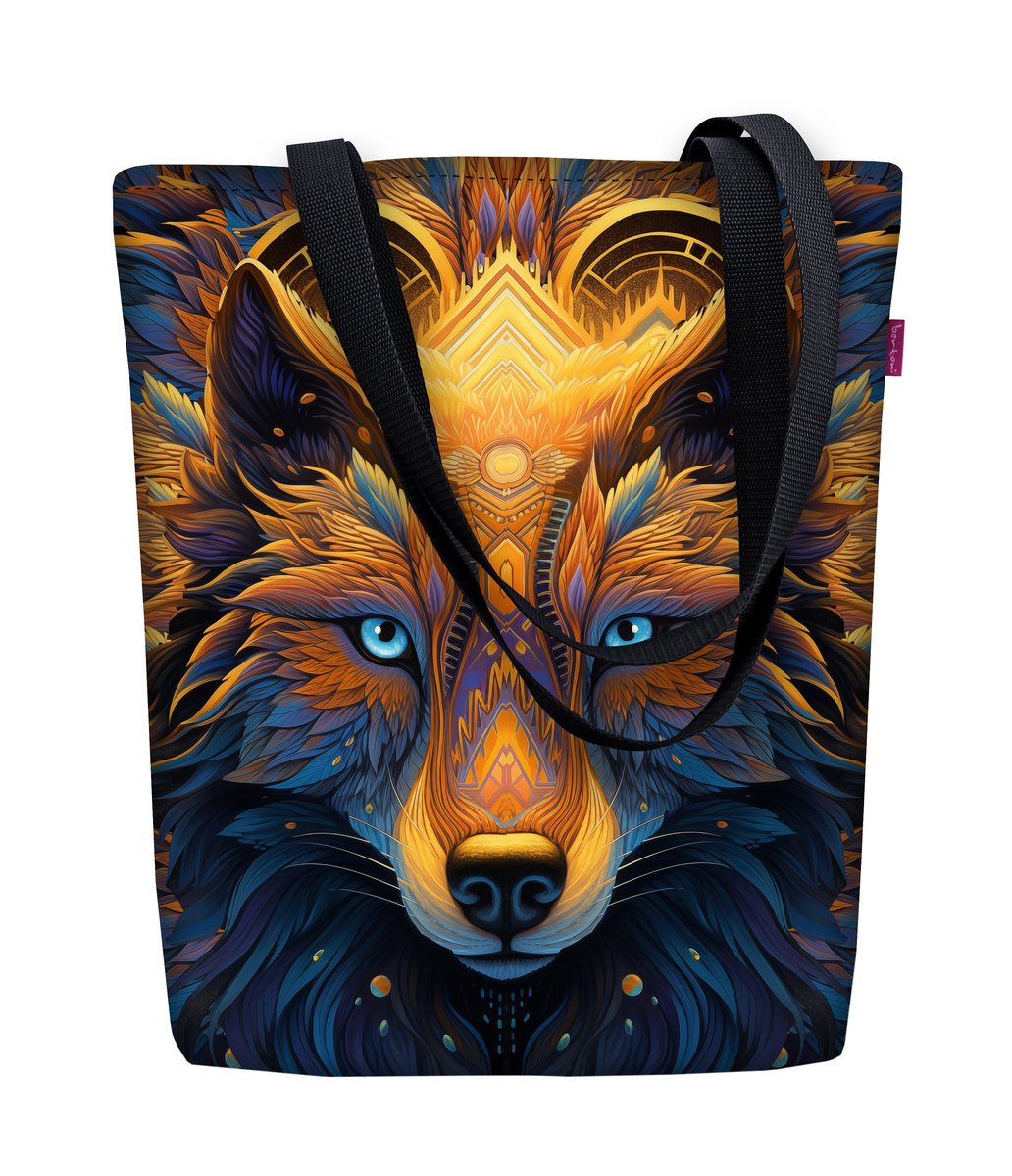 Torebka płócienna Sunny, nadruk Floyd – shopperka damska, wodoodporna, zamek, mieści A4, udźwig do 10 kg, polska produkcja, ARCO Design