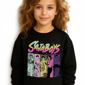 Bluzy dla dziewczynek - Bluza Dziecięca Czarna BABY SAJA Do Przedszkola K-pop Muzyka Wz Rozm 116 cm - miniaturka - grafika 1