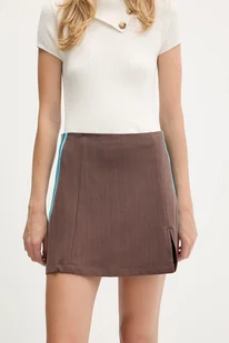adidas Originals spódnica Tailored Skirt kolor brązowy mini rozkloszowana JX5305 - Spódnice - miniaturka - grafika 1