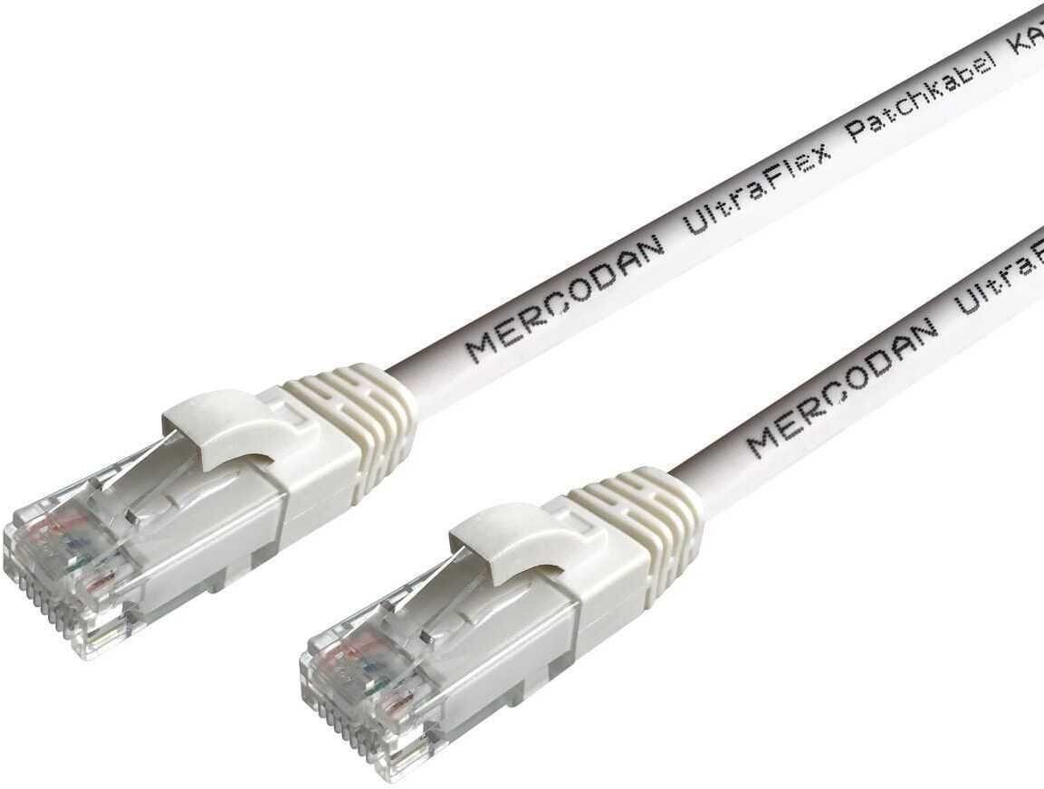 Mercodan Kabel sieciowy RJ-45, Cat.6, U/UTP, LSZH, UltraFlex, biały, 5 m 371239050
