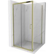 Kabiny prysznicowe - Mexen Apia kabina prysznicowa rozsuwana 100x100 cm, transparent, złota - miniaturka - grafika 1