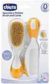 Zabawki interaktywne dla dzieci - Szczotka + grzebyk z naturalnego włosia pamarańcz - Chicco - miniaturka - grafika 1
