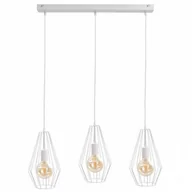 Lampy sufitowe - KET Loftowa LAMPA wisząca metalowa OPRAWA industrialny ZWIS druciaki białe KET441 - miniaturka - grafika 1