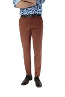 Spodnie męskie - SPODNIE MĘSKIE CHINO FURI BAWEŁNIANE CYNAMONOWY BRĄZ 507535 SUPER FIT - miniaturka - grafika 1