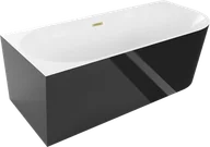 Wanny - Mexen Mia wanna wolnostojąca narożna lewa 170 x 80 cm, biała/czarna, przelew złoty szczotkowany - 52691708075L-55 - miniaturka - grafika 1