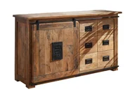 Komody - Komoda Railway #121 Drewniana Mango Loft Woskowane 140X45X85 Cm B 6393 - miniaturka - grafika 1