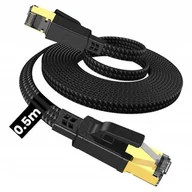 Kable miedziane - Mocny Kabel Sieciowy Internetowy Lan Ethernet 40gbs Rj45 Kat.8 0,5m - miniaturka - grafika 1
