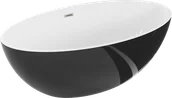 Wanny - Mexen Nike wanna wolnostojąca 175 x 100 cm, biała/czarna, przelew nikiel szczotkowany - 54071751075-97 - miniaturka - grafika 1