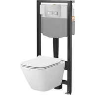 Stelaże i zestawy podtynkowe do WC - Zestaw Podtynkowy Cersanit miska WC z deską Mesto Square przycisk chrom - miniaturka - grafika 1