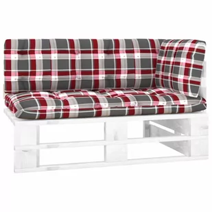 Ogrodowa sofa narożna z palet, biała, drewno sosnowe - Sofy ogrodowe - miniaturka - grafika 1