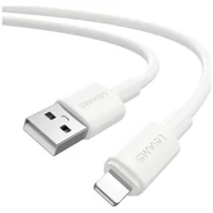 Kable komputerowe i do monitorów - Kabel USB Usams U90 Lightning 1m 2,4A biały SJ762USB01 - miniaturka - grafika 1