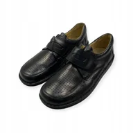 Półbuty męskie - SPRING STEP Męskie półbuty skórzane - r. 46 (US 12) czarne - miniaturka - grafika 1