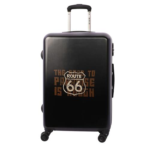 Route 66 - Walizka kabinowa 55 x 40 x 20 (wysuwana) - 33 l - bagaż kabinowy Ryanair - kompatybilna z liniami lotniczymi - lekka i sztywna walizka - 4 koła, czarny, Walizka średnia