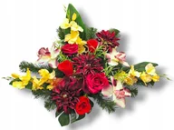 Sztuczne kwiaty - STROIK XXL NA CMENTARZ KWIATY NA GRÓB POMNIK MISA Z OBCIĄŻENIEM - miniaturka - grafika 1