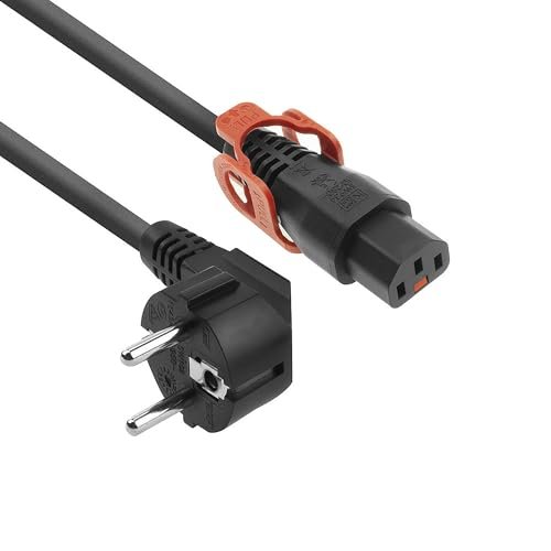 ACT C13 IEC Lock+ kabel sieciowy, kabel do urządzeń zimnych, 1 m, gniazdo C13 zgodne z CEE 7/7, do PDU, serwerów, urządzeń sieciowych – AK5150
