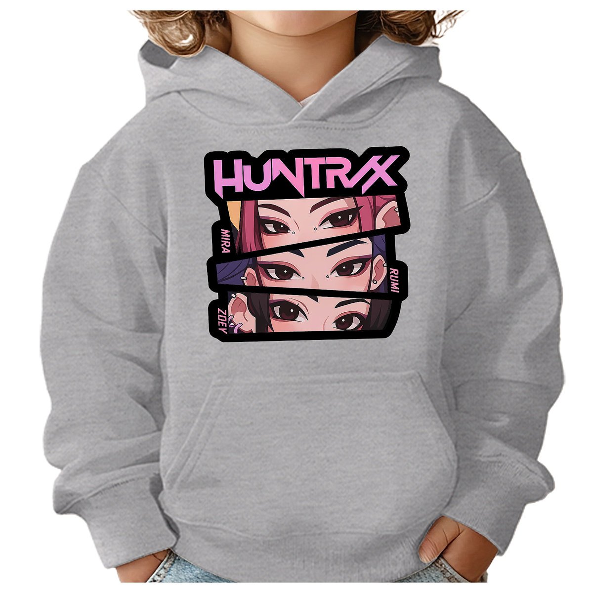 BLUZA DZIECIĘCA KPOP DEMON HUNTERS HUNTRIX 122-128 Z KAPTUREM BAWEŁNIANA