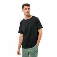 Koszulki męskie - Męski t-shirt Jack Wolfskin WANDERWORD T M granite black - S - miniaturka - grafika 1