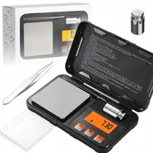 Wagi łazienkowe - WAGA JUBILERSKA DOKŁADNA 200g 0,01g KUCHENNA LCD BATERIE TACKA CIĘŻAREK - miniaturka - grafika 1