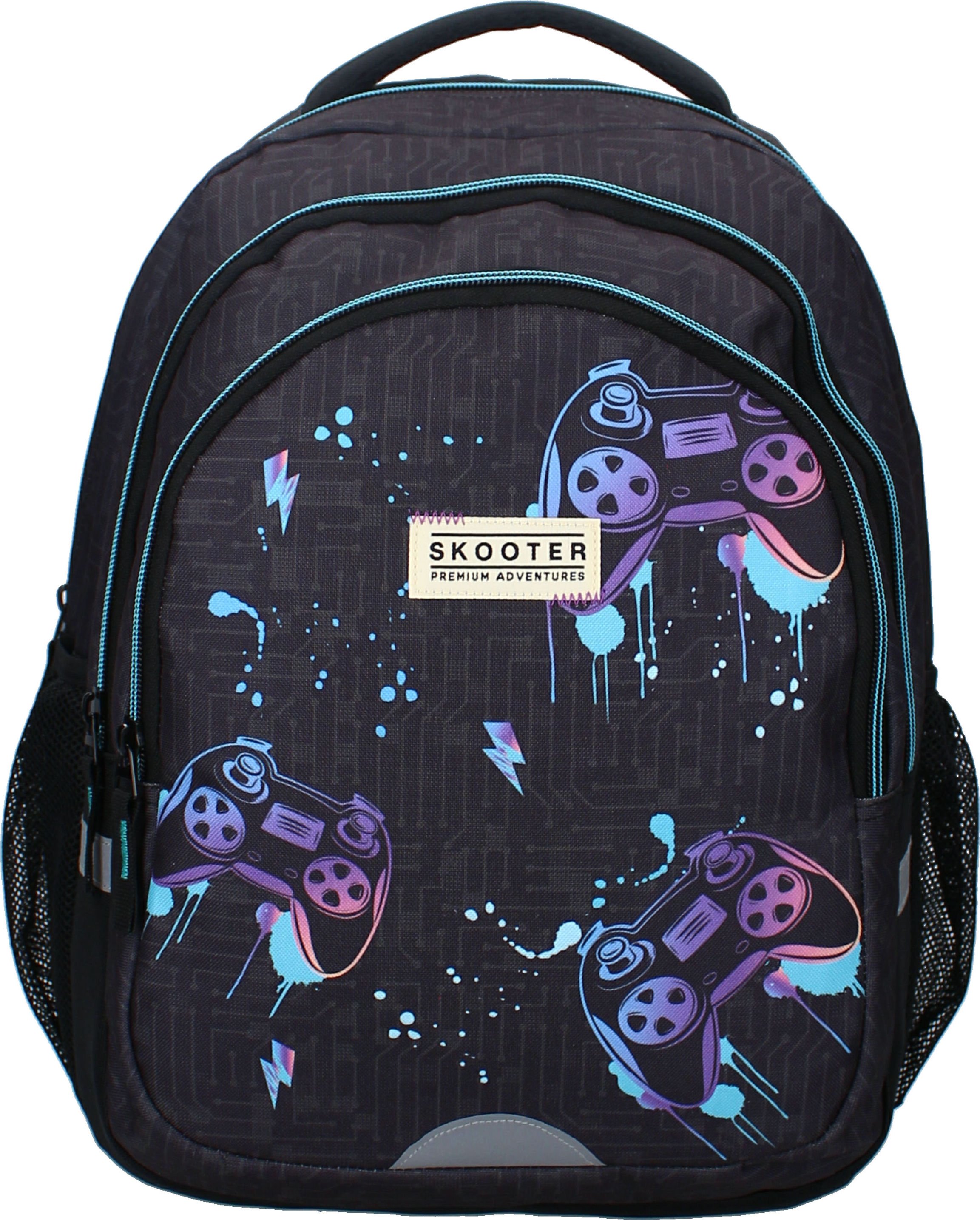 Plecak Vadobag Game Face On z fajnym nadrukiem dla graczy Czarny Jeden rozmiar