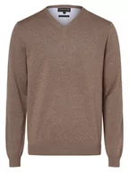 Swetry męskie - Finshley & Harding - Sweter męski z dodatkiem kaszmiru, beżowy - miniaturka - grafika 1