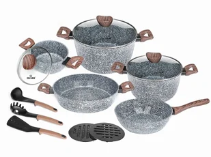 ZILNER ZILNER GARNKI z POWŁOKĄ MARMUROWĄ 15 ELE ZILNER FOREST ZL-8519  ZL-8519 - Garnki - miniaturka - grafika 1