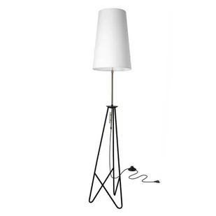 Metalowa lampa stojąca z białym abażurem 51-07322 z serii TAFLO  - Lampy stojące - miniaturka - grafika 1