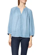 Bluzki damskie - TOM TAILOR Damski Dżinsowa bluzka z długim rękawem 3/4 1027061, 10110 - Blue Denim, 32 - miniaturka - grafika 1
