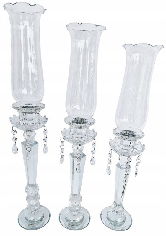 Zestaw szklanych świeczników x 3 6733