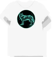 Koszulki i topy damskie - Koszulka damska biała z nadrukiem turkusowych trybików S - miniaturka - grafika 1