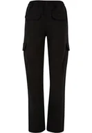 Spodnie damskie - Urban Classics Damskie spodnie z wysokim stanem, Twill Cargo, czarne, M, czarny, M - miniaturka - grafika 1