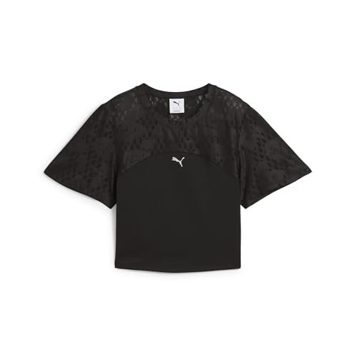 PUMA Koronkowy top - krótki PUMA czarny
