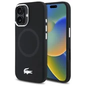 Etui i futerały do telefonów - Etui LACOSTE Silicone Croco Logo MagSafe do Apple iPhone 16 Czarny - miniaturka - grafika 1