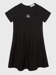 Sukienki i spódniczki dla dziewczynek - Calvin Klein Jeans Sukienka codzienna IG0IG01680 Czarny Regular Fit - grafika 1
