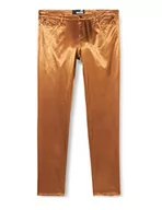Spodnie damskie - Love Moschino Skinny Pięć Kieszonkowe Dziurki z Logo Tab z tyłu Paska Jeansy Damskie, Rust Brown, 26 - miniaturka - grafika 1