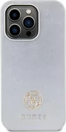Etui i futerały do telefonów - Guess 4G Strass Metal Logo - Etui iPhone 15 Pro (srebrny) - miniaturka - grafika 1