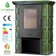 Piece wolnostojące - FLAMA Piec kominek kaflowy koza ELDUR olive ECO Design 2022 - miniaturka - grafika 1